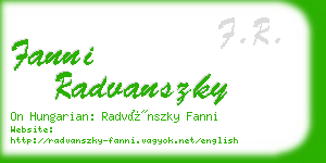 fanni radvanszky business card